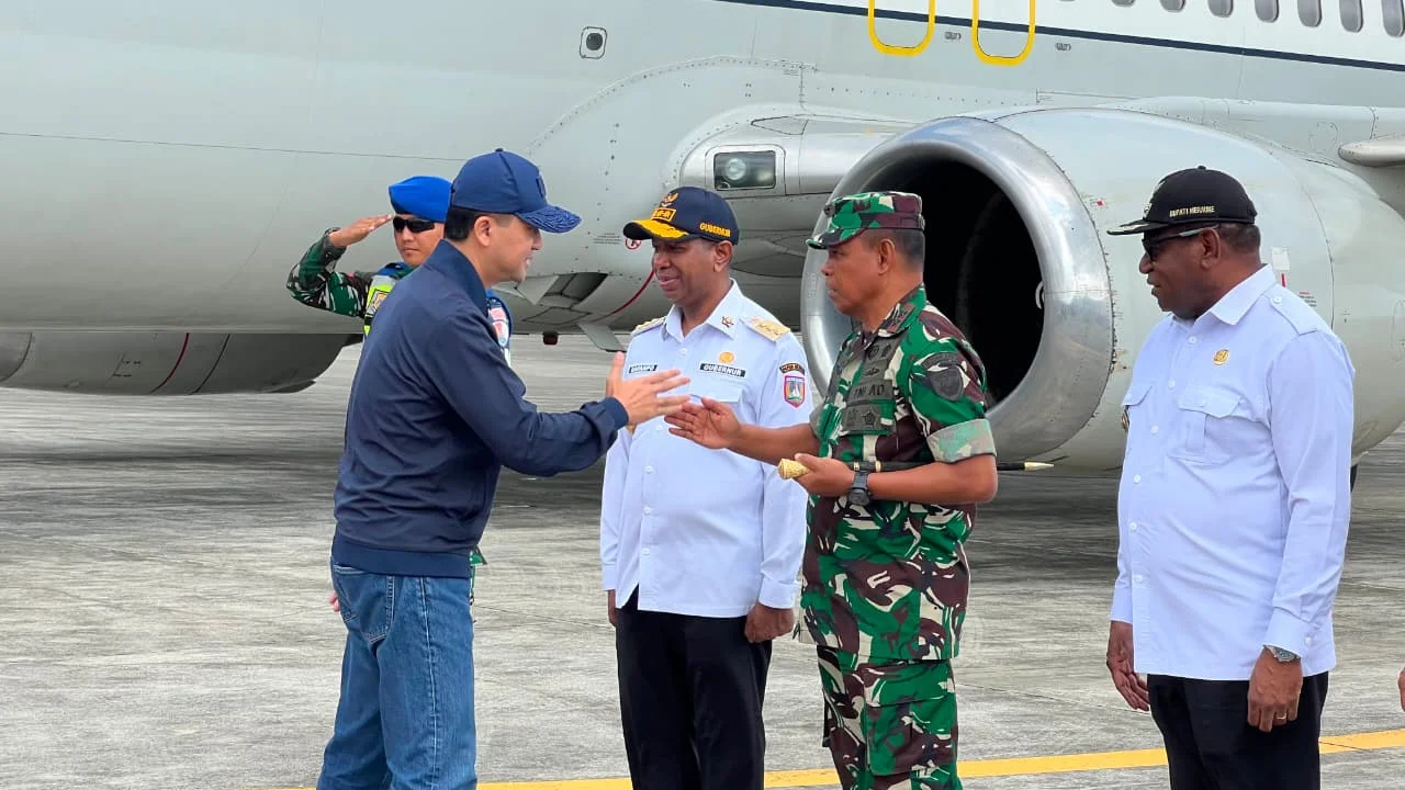 Pangdam XXIV/MT Sambut Langsung, Menteri Transmigrasi di Merauke