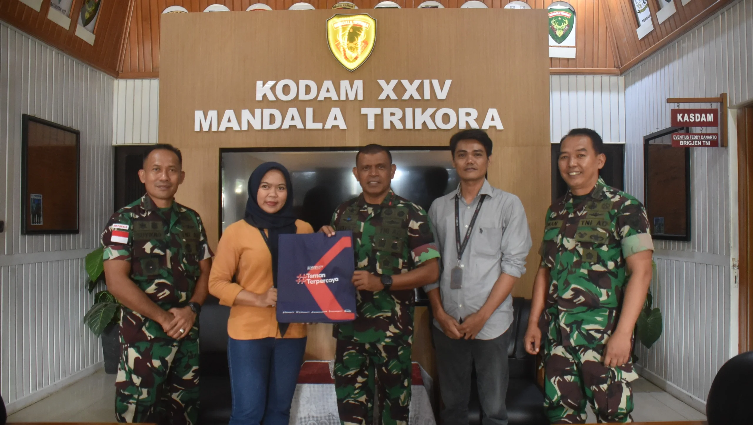 Pangdam XXIV/MT Terima Kunjungan Kompas TV, Perkuat Sinergi TNI dan Media Nasional