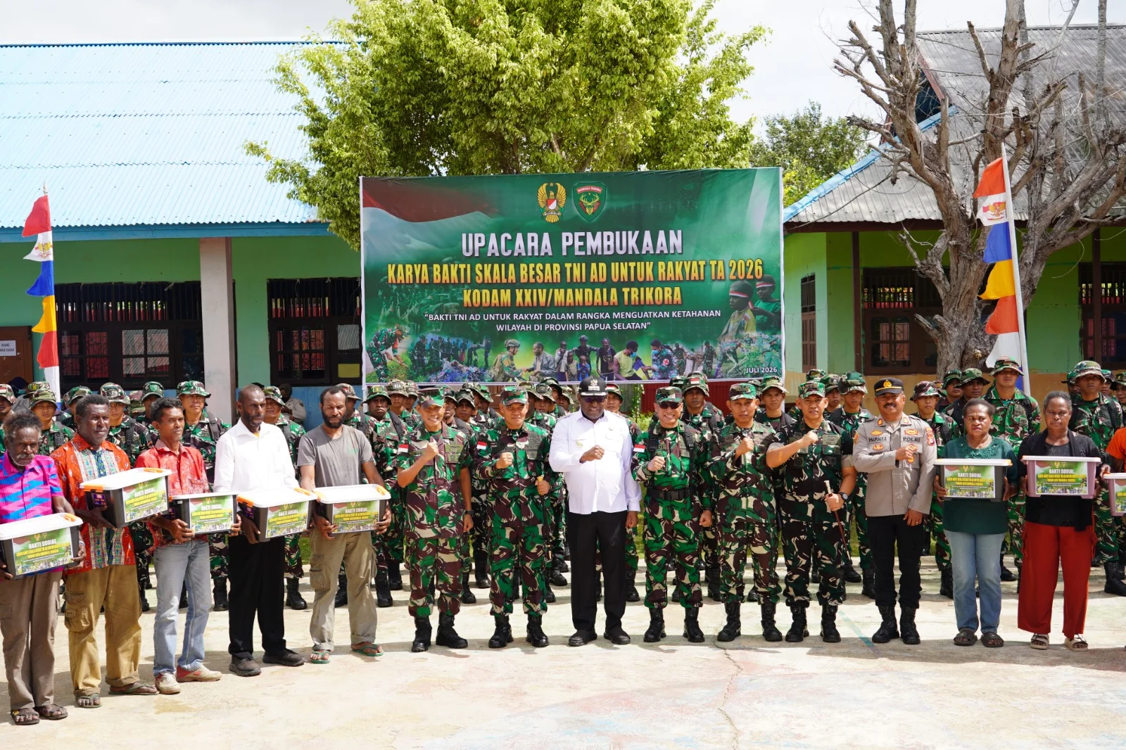 PANGDAM XXIV/MT: KARYA BAKTI SKALA BESAR TNI AD UNTUK RAKYAT PERKUAT SINERGI DAN PERCEPAT PEMBANGUNAN PAPUA SELATAN