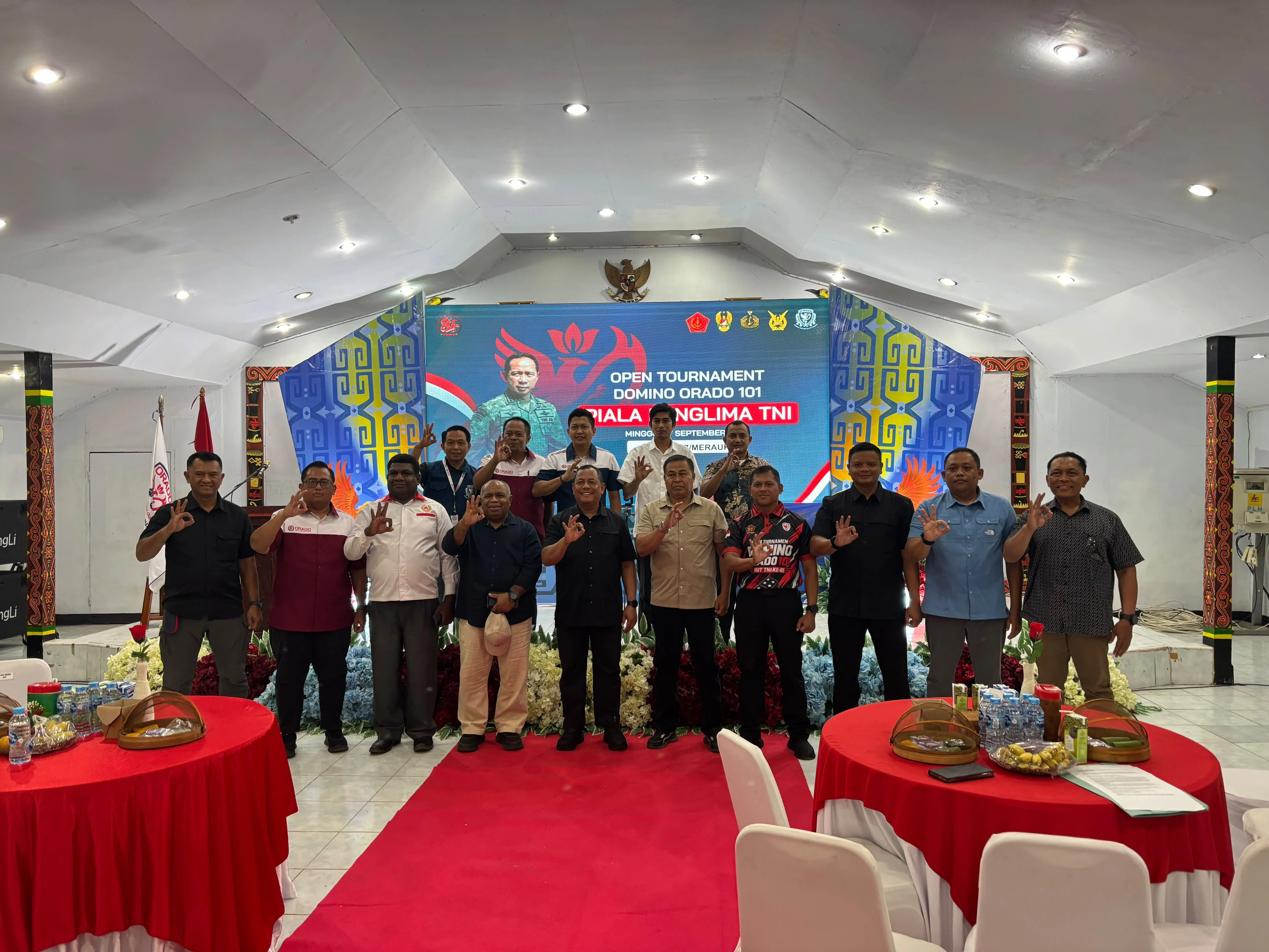 KASDAM XXIV/MT HADIRI OPEN TOURNAMENT DOMINO ORADO 101 PIALA PANGLIMA, 108 TIM MERIAHKAN HUT KE-81 TNI DI MERAUKE