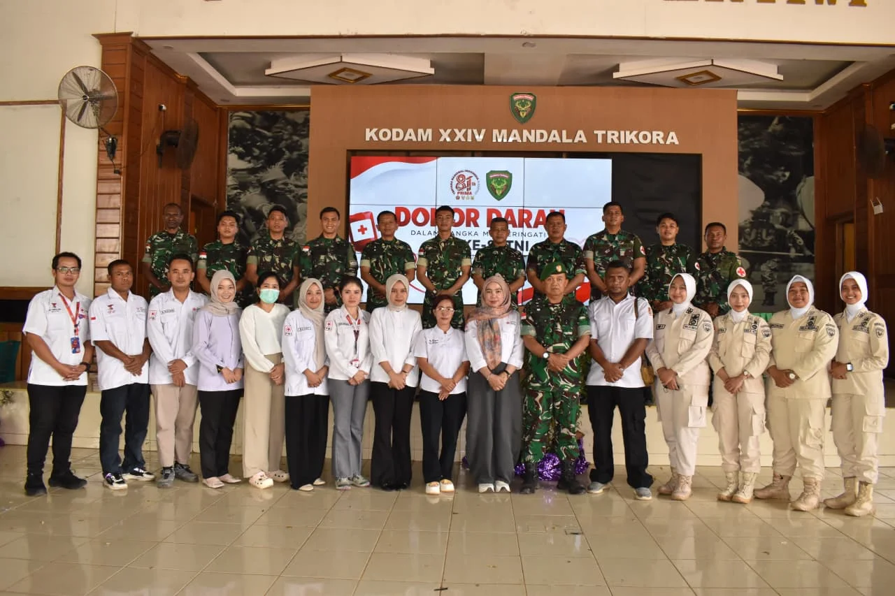 HUT Ke-81 TNI, Kodam XXIV/MT Gelar Donor Darah, Wujud Nyata Pengabdian untuk Kemanusiaan
