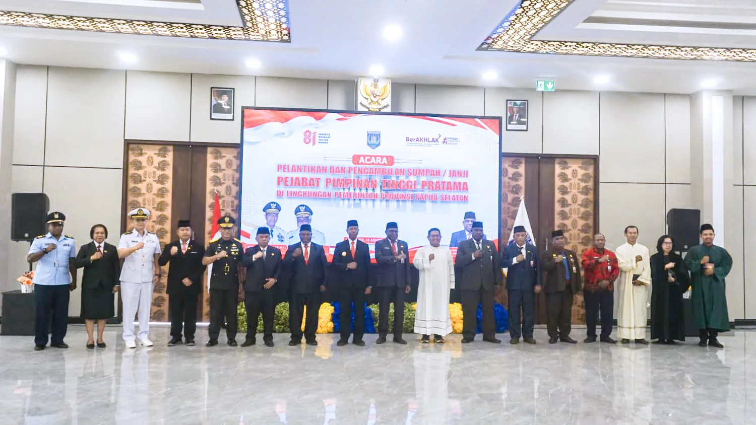Kapoksahli Pangdam XXIV/MT Hadiri Pelantikan Pejabat Pimpinan Tinggi Pratama Papua Selatan