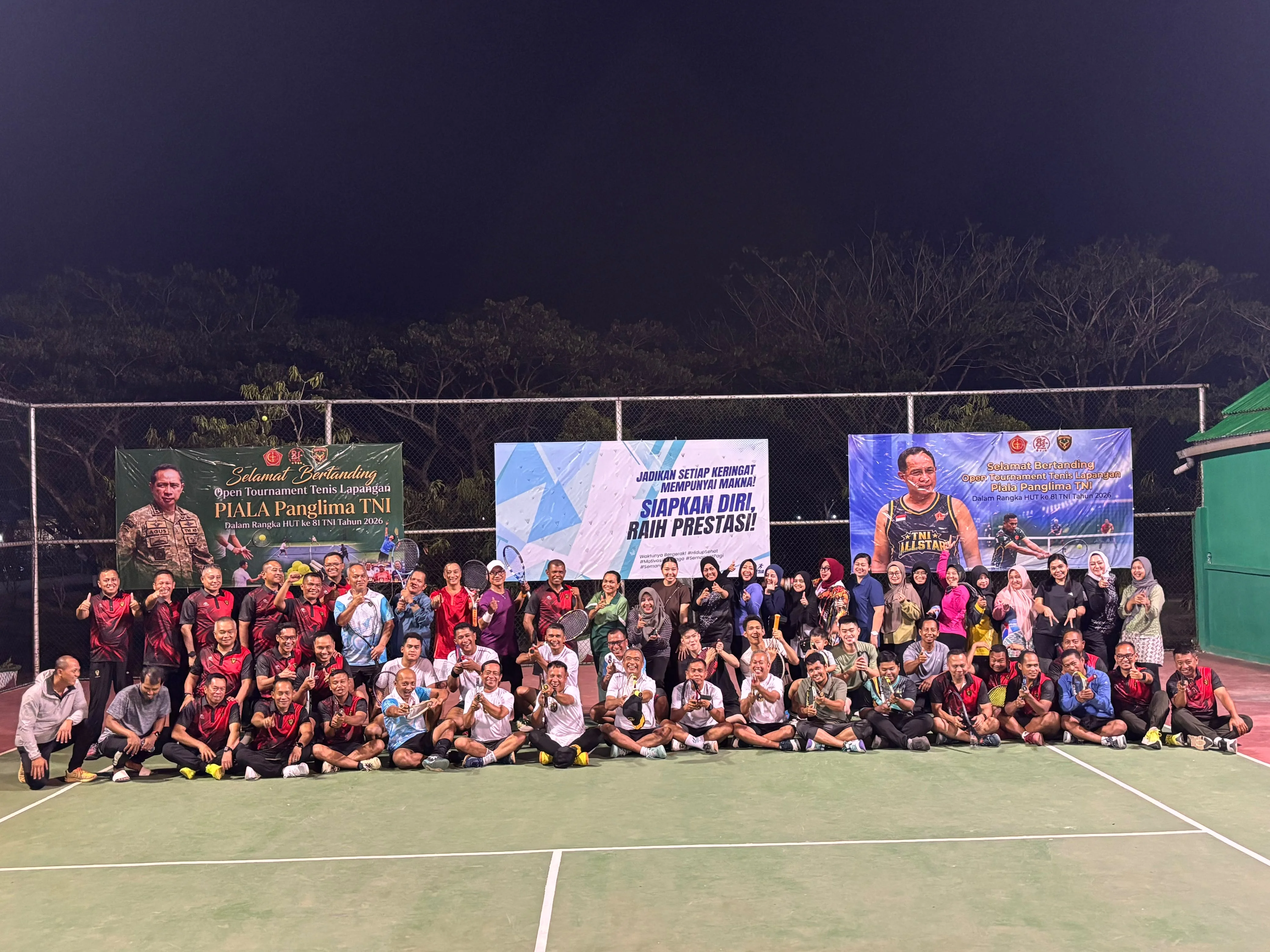 Semarak HUT ke-81 TNI, Kodam XXIV/MT Gelar Tenis Lapangan Piala Panglima TNI